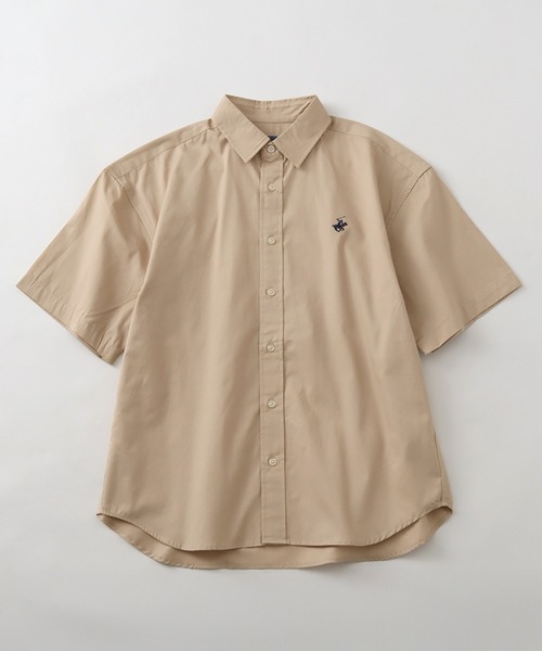 BEVERLY HILLS POLO CLUB(ビバリーヒルズポロクラブ)の「【BEVERLY HILLS POLO CLUB/ビバリーヒルズポロクラブ】 ワンポイントポニー刺繍半袖ツイルピーチシャツ(シャツ/ブラウス・メンズ・アクア/ベージュ/スミクロ/ネイビー/ブルー系その他/オフホワイト/ベージュ系その他/インディゴブルー・LL/M/L)」の12枚目の写真