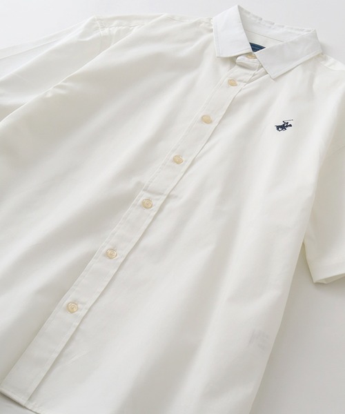 BEVERLY HILLS POLO CLUB(ビバリーヒルズポロクラブ)の「【BEVERLY HILLS POLO CLUB/ビバリーヒルズポロクラブ】 ワンポイントポニー刺繍半袖ツイルピーチシャツ(シャツ/ブラウス・メンズ・アクア/ベージュ/スミクロ/ネイビー/ブルー系その他/オフホワイト/ベージュ系その他/インディゴブルー・LL/M/L)」の22枚目の写真