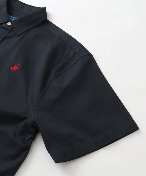 BEVERLY HILLS POLO CLUB(ビバリーヒルズポロクラブ)の「【BEVERLY HILLS POLO CLUB/ビバリーヒルズポロクラブ】 ワンポイントポニー刺繍半袖ツイルピーチシャツ(シャツ/ブラウス・メンズ・アクア/ベージュ/スミクロ/ネイビー/ブルー系その他/オフホワイト/ベージュ系その他/インディゴブルー・LL/M/L)」の19枚目の写真