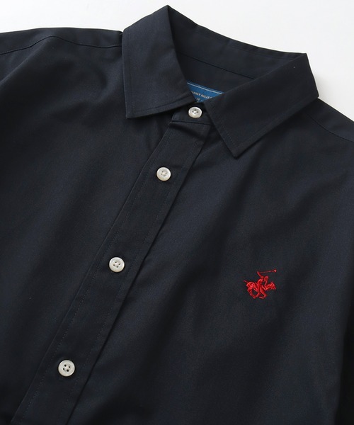 BEVERLY HILLS POLO CLUB(ビバリーヒルズポロクラブ)の「【BEVERLY HILLS POLO CLUB/ビバリーヒルズポロクラブ】 ワンポイントポニー刺繍半袖ツイルピーチシャツ(シャツ/ブラウス・メンズ・アクア/ベージュ/スミクロ/ネイビー/ブルー系その他/オフホワイト/ベージュ系その他/インディゴブルー・LL/M/L)」の17枚目の写真