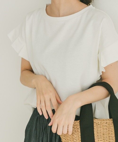 ITEMS URBANRESEARCH（アイテムズ アーバンリサーチ）の「オリガミタックTシャツ（Tシャツ/カットソー・レディース・モカ/カーキ/ホワイト/ブラック・FREE）」の2枚目の写真