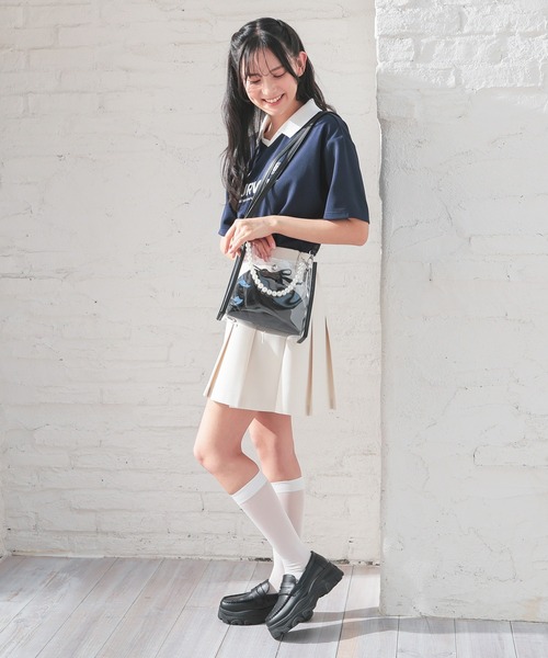 Honeys（ハニーズ）の「パール付クリアバッグ（ハンドバッグ・レディース・アイボリー/ベージュ系その他/ブラック・FREE）」の5枚目の写真