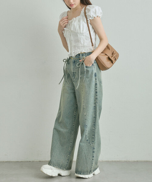 OLIVE des OLIVE（オリーブデオリーブ）の「ダブルリボンブラウス（シャツ/ブラウス・レディース・レッド/ネイビー/オフホワイト・FREE）」の11枚目の写真