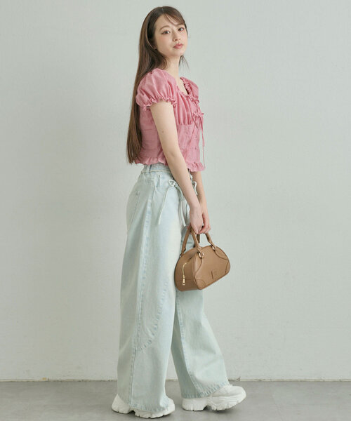 OLIVE des OLIVE（オリーブデオリーブ）の「ダブルリボンブラウス（シャツ/ブラウス・レディース・レッド/ネイビー/オフホワイト・FREE）」の12枚目の写真