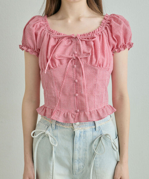 OLIVE des OLIVE（オリーブデオリーブ）の「ダブルリボンブラウス（シャツ/ブラウス・レディース・レッド/ネイビー/オフホワイト・FREE）」の16枚目の写真