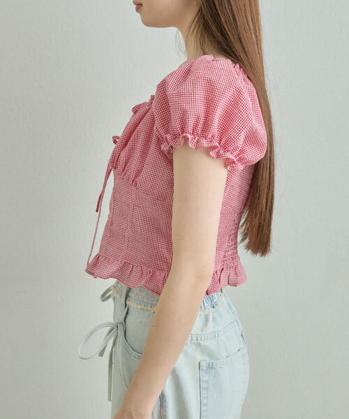 OLIVE des OLIVE（オリーブデオリーブ）の「ダブルリボンブラウス（シャツ/ブラウス・レディース・レッド/ネイビー/オフホワイト・FREE）」の17枚目の写真