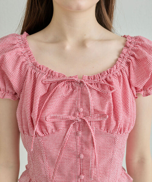 OLIVE des OLIVE（オリーブデオリーブ）の「ダブルリボンブラウス（シャツ/ブラウス・レディース・レッド/ネイビー/オフホワイト・FREE）」の20枚目の写真