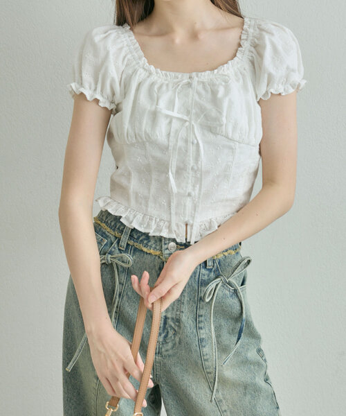 OLIVE des OLIVE ダブルリボンブラウス OLIVE des OLIVE（オリーブデオリーブ）の「ダブルリボン