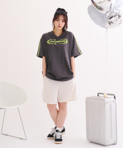 Poly Jam(ポリージャム)の「Over size logo T-shirt / オーバーサイズ ロゴTシャツ(Tシャツ/カットソー・レディース・ピンク/ライトグリーン・FREE)」の18枚目の写真
