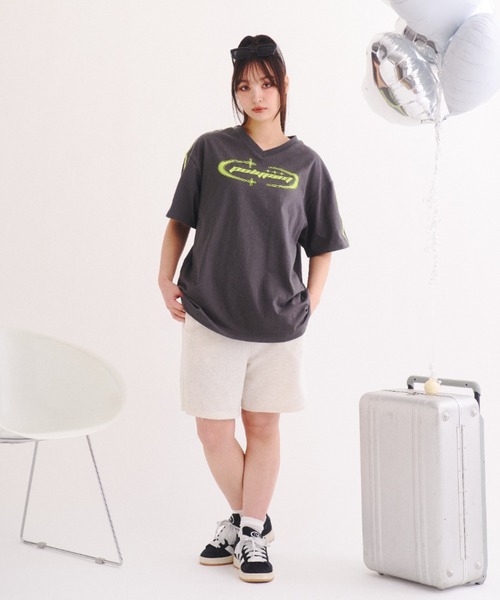 Poly Jam(ポリージャム)の「Over size logo T-shirt / オーバーサイズ ロゴTシャツ(Tシャツ/カットソー・レディース・ピンク/ライトグリーン・FREE)」の17枚目の写真