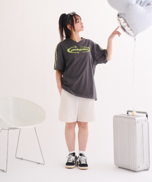 Poly Jam(ポリージャム)の「Over size logo T-shirt / オーバーサイズ ロゴTシャツ(Tシャツ/カットソー・レディース・ピンク/ライトグリーン・FREE)」の15枚目の写真