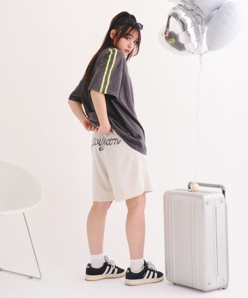 Poly Jam(ポリージャム)の「Over size logo T-shirt / オーバーサイズ ロゴTシャツ(Tシャツ/カットソー・レディース・ピンク/ライトグリーン・FREE)」の12枚目の写真