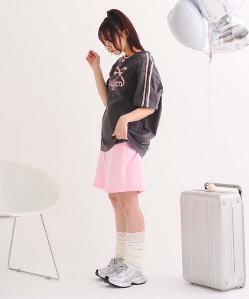 Poly Jam(ポリージャム)の「Over size logo T-shirt / オーバーサイズ ロゴTシャツ(Tシャツ/カットソー・レディース・ピンク/ライトグリーン・FREE)」の21枚目の写真