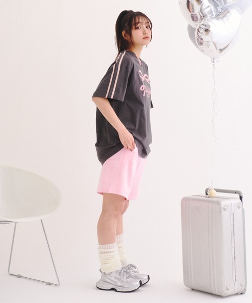 Poly Jam(ポリージャム)の「Over size logo T-shirt / オーバーサイズ ロゴTシャツ(Tシャツ/カットソー・レディース・ピンク/ライトグリーン・FREE)」の20枚目の写真