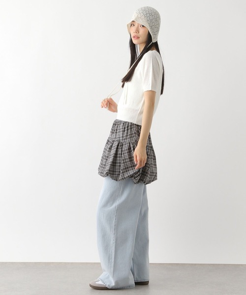 Heather（ヘザー）の「リボンモチーフニット（半袖）　452802（ニット/セーター・レディース・ブラック/オフホワイト/ピンク・FREE）」の10枚目の写真