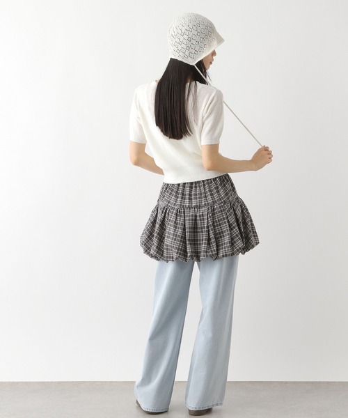 Heather（ヘザー）の「リボンモチーフニット（半袖）　452802（ニット/セーター・レディース・ブラック/オフホワイト/ピンク・FREE）」の11枚目の写真