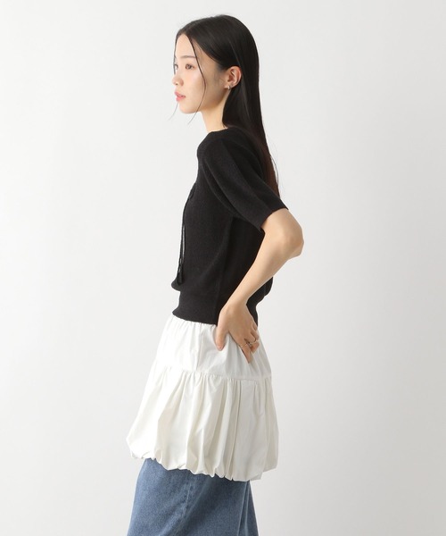 Heather（ヘザー）の「リボンモチーフニット（半袖）　452802（ニット/セーター・レディース・ブラック/オフホワイト/ピンク・FREE）」の14枚目の写真