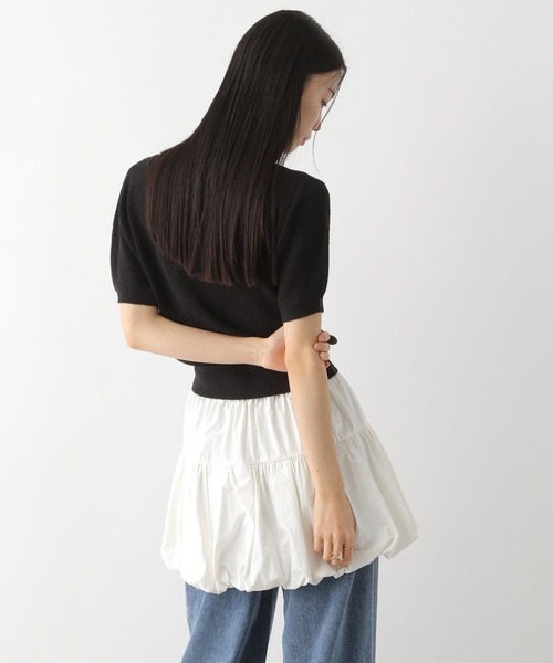 Heather（ヘザー）の「リボンモチーフニット（半袖）　452802（ニット/セーター・レディース・ブラック/オフホワイト/ピンク・FREE）」の15枚目の写真