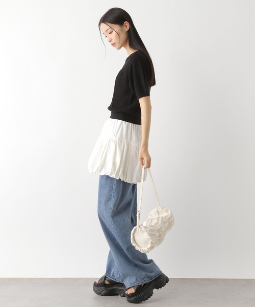 Heather（ヘザー）の「リボンモチーフニット（半袖）　452802（ニット/セーター・レディース・ブラック/オフホワイト/ピンク・FREE）」の18枚目の写真