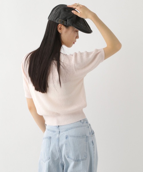 Heather（ヘザー）の「リボンモチーフニット（半袖）　452802（ニット/セーター・レディース・ブラック/オフホワイト/ピンク・FREE）」の22枚目の写真