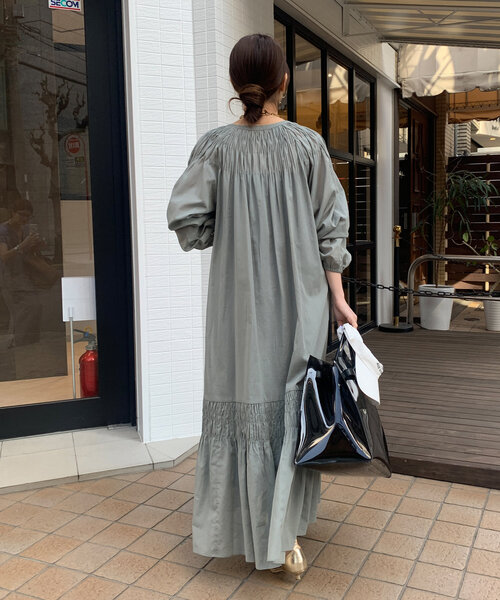 DouDou(ドゥドゥ)の「スモッキングワンピース(ワンピース・レディース・ブラック/グリーン・FREE)」の15枚目の写真