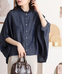 TICCA（ティッカ）＞レースチェックジャガード半袖シャツ