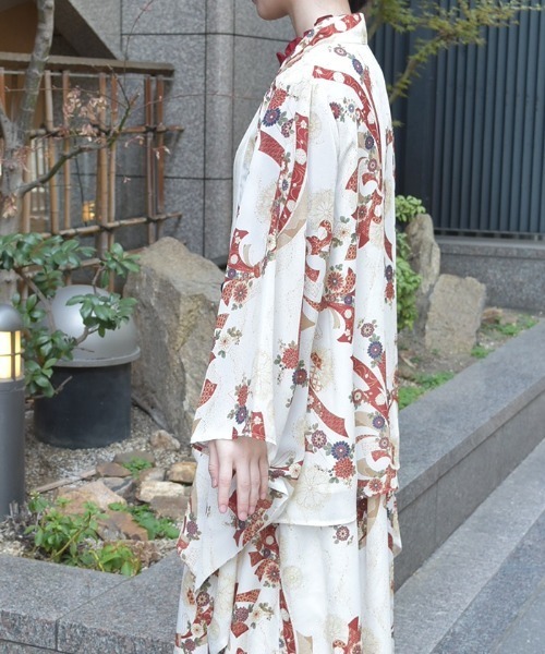 axes femme（アクシーズファム）の「燦爛柄羽織（カーディガン/ボレロ・レディース・キナリ/ブルーグリーン・FREE）」の4枚目の写真