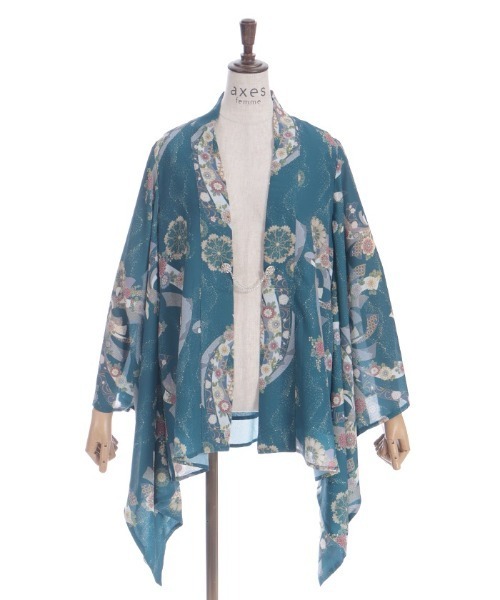 axes femme（アクシーズファム）の「燦爛柄羽織（カーディガン/ボレロ・レディース・キナリ/ブルーグリーン・FREE）」の10枚目の写真
