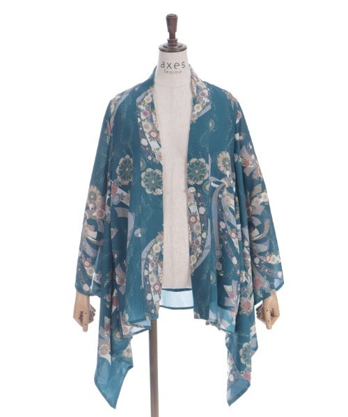 axes femme（アクシーズファム）の「燦爛柄羽織（カーディガン/ボレロ・レディース・キナリ/ブルーグリーン・FREE）」の16枚目の写真