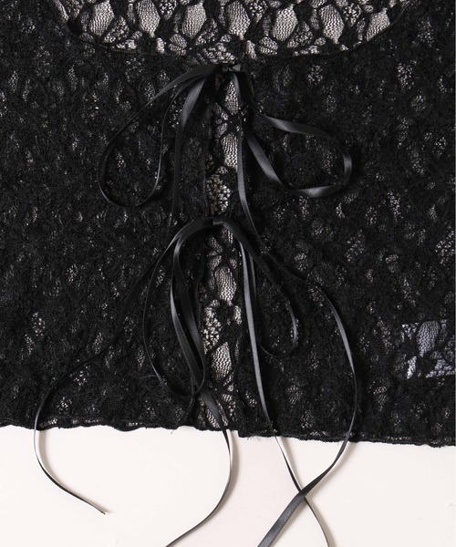 PHILLY（フィリー）の「【PHILLY】フロントリボンレースカーディガン（カーディガン/ボレロ・レディース・ブラック/ホワイト・FREE）」の18枚目の写真