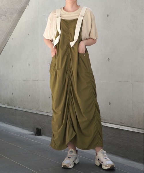 25SS リップストップ オーバーオール ワンピース サロペット