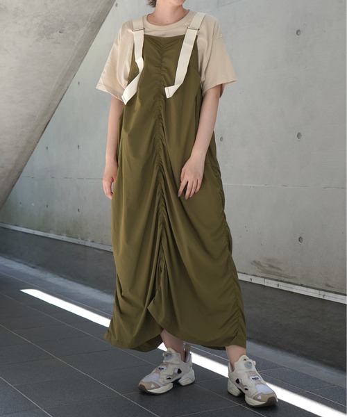 25SS リップストップ オーバーオール ワンピース サロペット