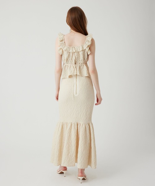 ME COUTURE（ミークチュール）の「スパンコールフルールスカート（スカート・レディース・ブラック/アイボリー・1/0）」の9枚目の写真