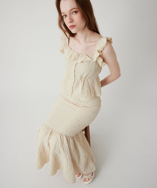 ME COUTURE（ミークチュール）の「スパンコールフルールスカート（スカート・レディース・ブラック/アイボリー・1/0）」の11枚目の写真