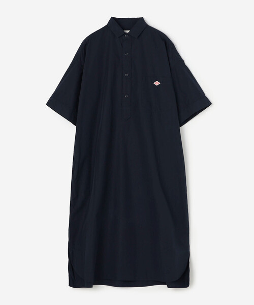 ★美品★DANTON ★半袖シャツワンピース 36 美品 DANTON チェック柄 半袖シャツワンピース 36サイズ