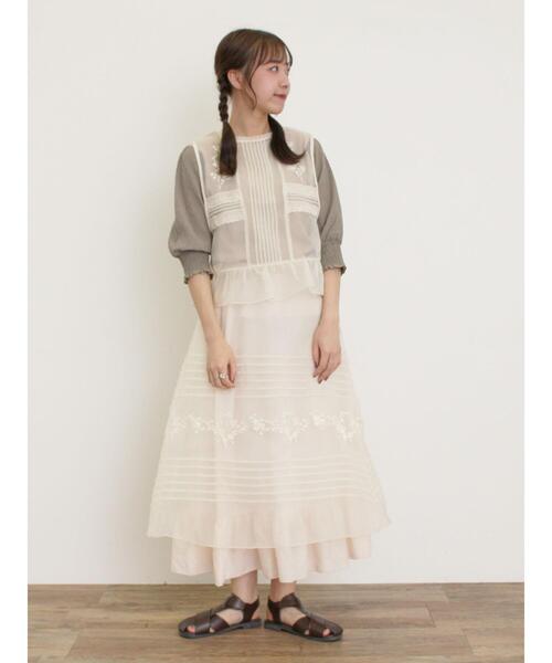 Samansa Mos2（サマンサ モスモス）の「袖布帛切替パフシャーリングTシャツ（Tシャツ/カットソー・レディース・オフホワイト/モカ/ブラック/ミント・F）」の15枚目の写真