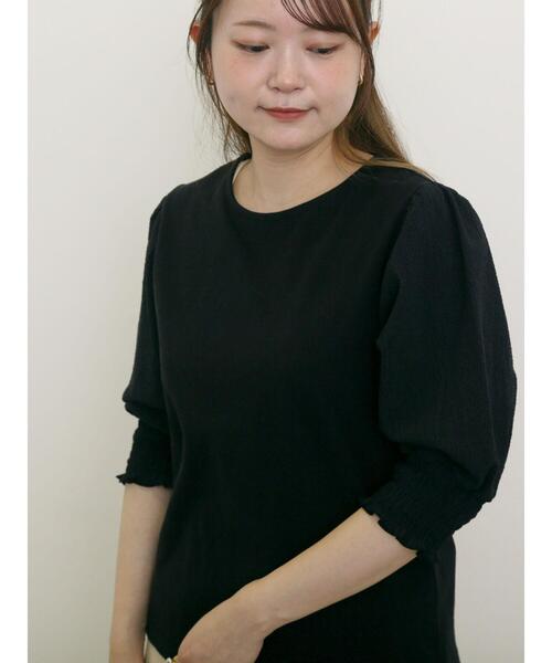 Samansa Mos2（サマンサ モスモス）の「袖布帛切替パフシャーリングTシャツ（Tシャツ/カットソー・レディース・オフホワイト/モカ/ブラック/ミント・F）」の17枚目の写真