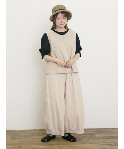 Samansa Mos2（サマンサ モスモス）の「袖布帛切替パフシャーリングTシャツ（Tシャツ/カットソー・レディース・オフホワイト/モカ/ブラック/ミント・F）」の22枚目の写真