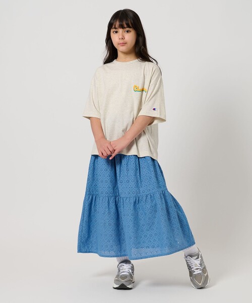 Champion（チャンピオン）の「＜Champion＞ガールズ ショートスリーブ Tシャツ / キッズ  140cm-160cm（Tシャツ/カットソー・キッズ・ブラック/ライトグレー/ライム・140cm/150cm/160cm）」の6枚目の写真