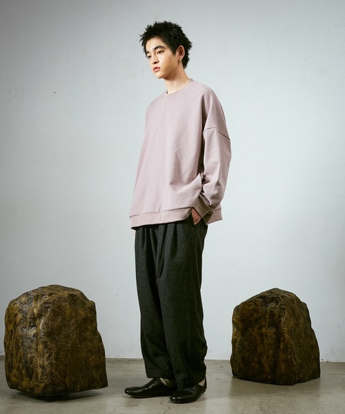 Dulcamara（ドゥルカマラ）の「縮絨ウールタックワイドPT（スラックス・メンズ・グリーン系その他/チャコールグレー/ダークブラウン・0/1）」の5枚目の写真