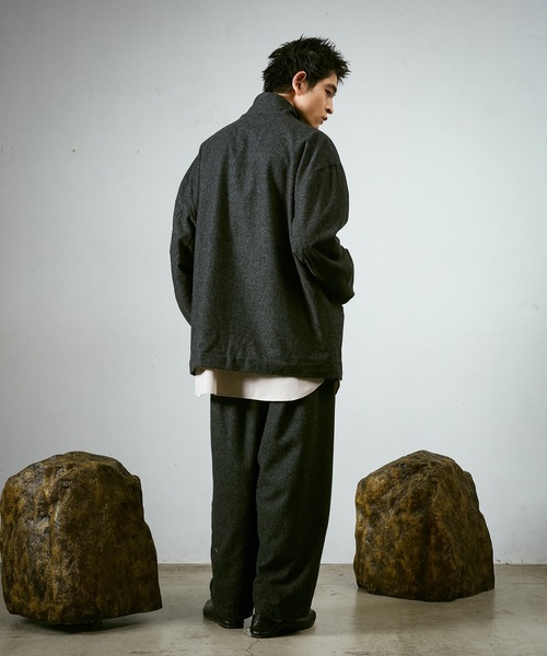 Dulcamara（ドゥルカマラ）の「縮絨ウールタックワイドPT（スラックス・メンズ・グリーン系その他/チャコールグレー/ダークブラウン・0/1）」の8枚目の写真