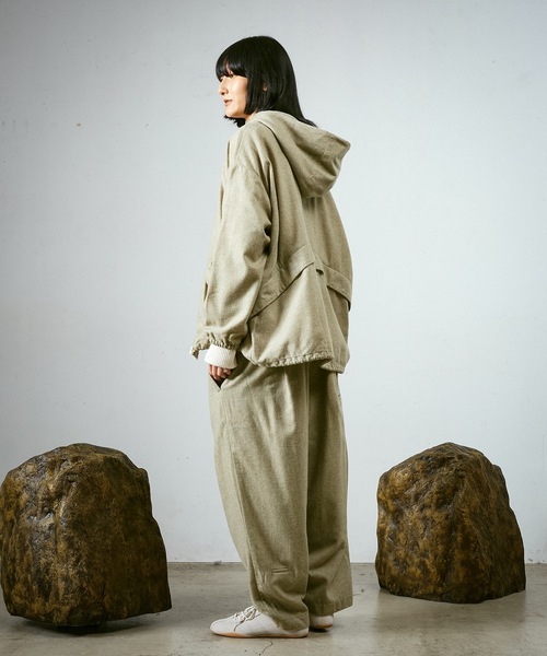 Dulcamara（ドゥルカマラ）の「縮絨ウールタックワイドPT（スラックス・メンズ・グリーン系その他/チャコールグレー/ダークブラウン・0/1）」の12枚目の写真