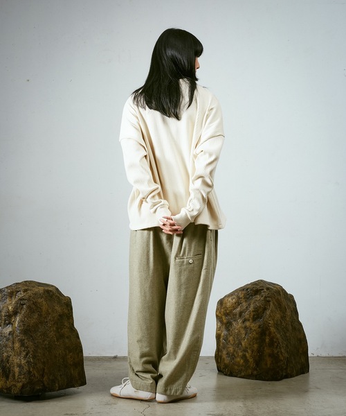 Dulcamara（ドゥルカマラ）の「縮絨ウールタックワイドPT（スラックス・メンズ・グリーン系その他/チャコールグレー/ダークブラウン・0/1）」の14枚目の写真