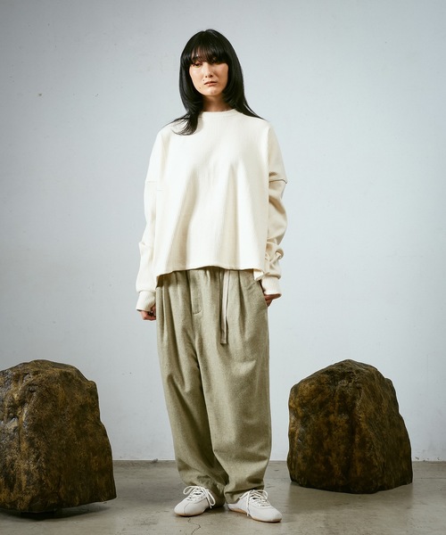 Dulcamara（ドゥルカマラ）の「縮絨ウールタックワイドPT（スラックス・メンズ・グリーン系その他/チャコールグレー/ダークブラウン・0/1）」の15枚目の写真