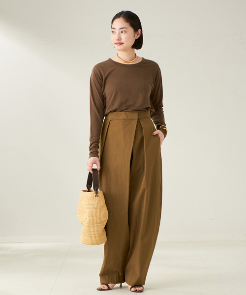 plage(プラージュ)の「R’IAM ルーズロンT(Tシャツ/カットソー・レディース・キャメル/ブラウン/ホワイト・FREE)」の5枚目の写真