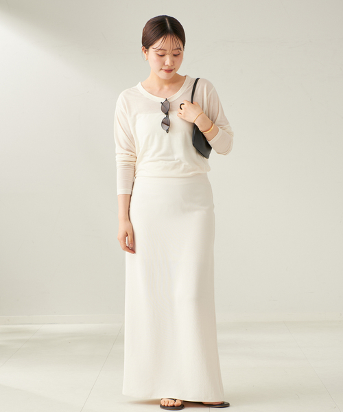 plage(プラージュ)の「R’IAM ルーズロンT(Tシャツ/カットソー・レディース・キャメル/ブラウン/ホワイト・FREE)」の7枚目の写真