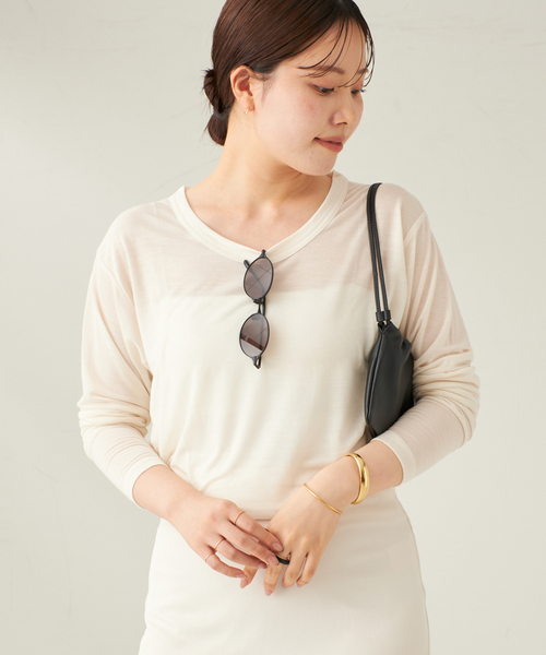 plage(プラージュ)の「R’IAM ルーズロンT(Tシャツ/カットソー・レディース・キャメル/ブラウン/ホワイト・FREE)」の10枚目の写真