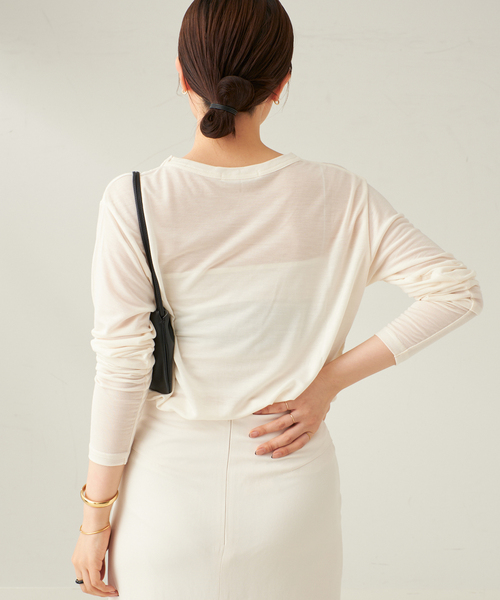 plage(プラージュ)の「R’IAM ルーズロンT(Tシャツ/カットソー・レディース・キャメル/ブラウン/ホワイト・FREE)」の12枚目の写真