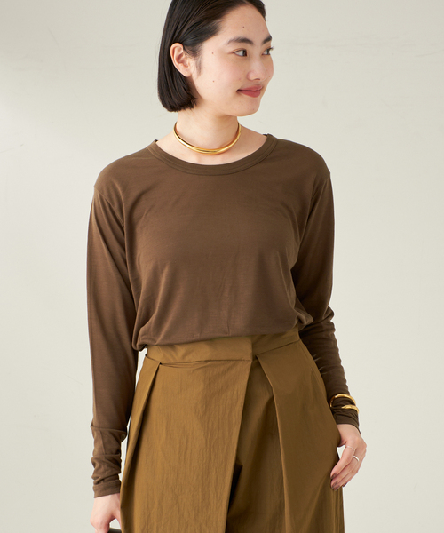 plage(プラージュ)の「R’IAM ルーズロンT(Tシャツ/カットソー・レディース・キャメル/ブラウン/ホワイト・FREE)」の16枚目の写真