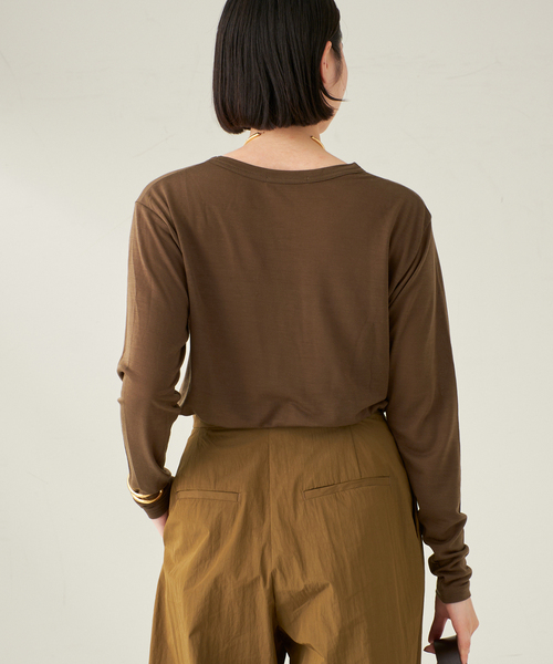 plage(プラージュ)の「R’IAM ルーズロンT(Tシャツ/カットソー・レディース・キャメル/ブラウン/ホワイト・FREE)」の18枚目の写真